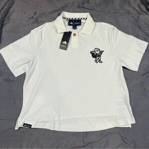 Adidas x Malbon Golf Polo Shirt Cream Mascot Embroidered Performance Size L NWT